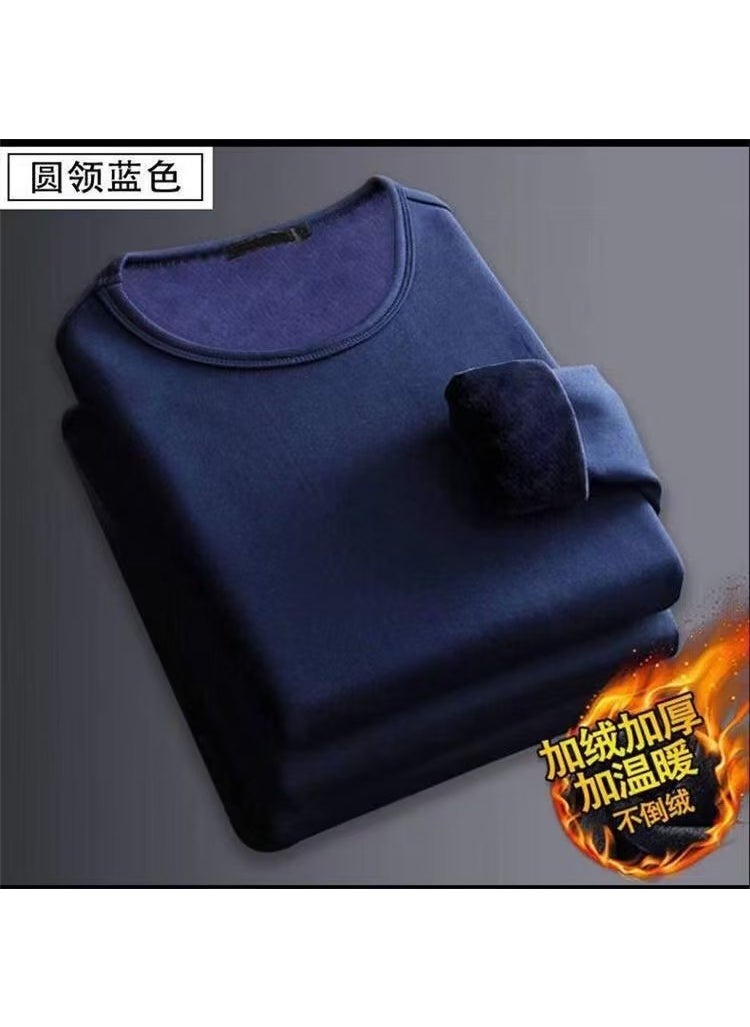 Generic Thermal Velvet Undershirt Mens Fleece Lined Warm Base Layer B01 Black  - Image 2