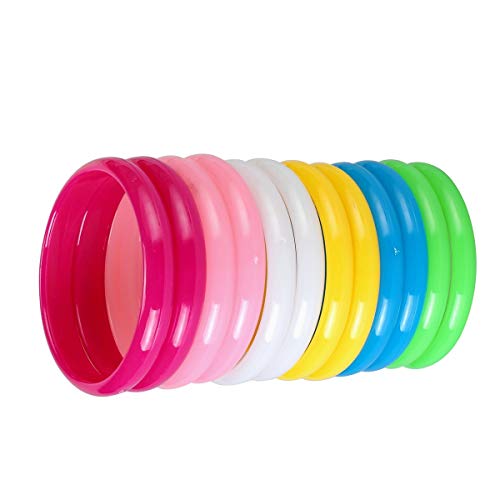 BinaryABC Plastic Bangle Bracelets Candy Color Bracelet Party Favors Pack for Birthday Party 12pcs Adult Size - Image 5