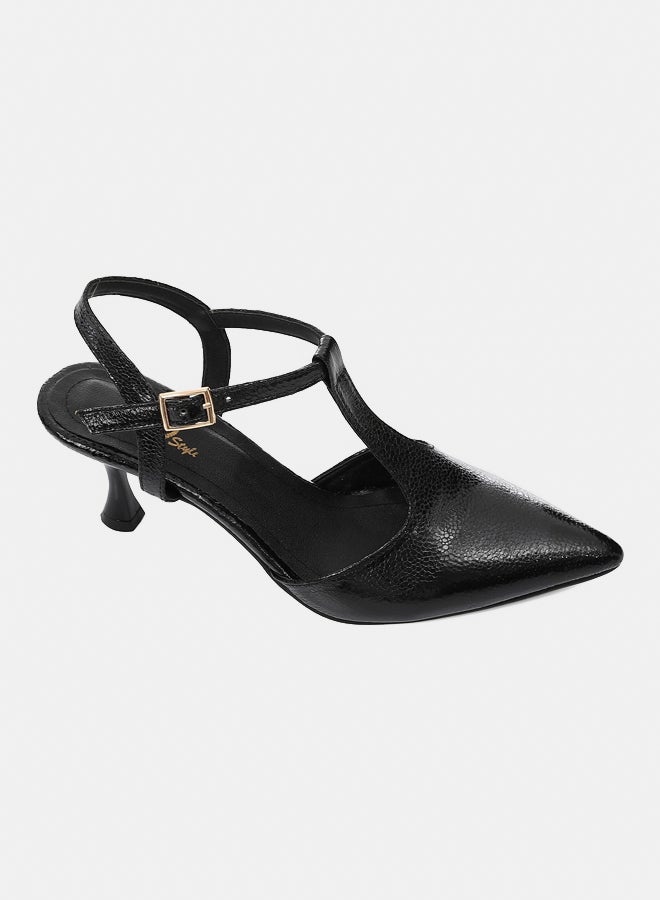 XO Style Elegant Smoky Women's Heeled Shoes with Pointed Toe and Stylish Block Heel  - Image 2