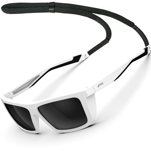ATTCL Sports Polarized Sunglasses For Men Women Cycling Driving Fishing 100% UV Protection Sunglass (white-Black/not mirrored) - Image 1