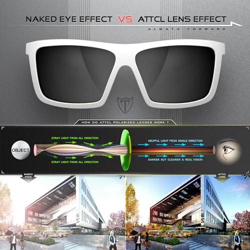 ATTCL Sports Polarized Sunglasses For Men Women Cycling Driving Fishing 100% UV Protection Sunglass (white-Black/not mirrored) - Image 5