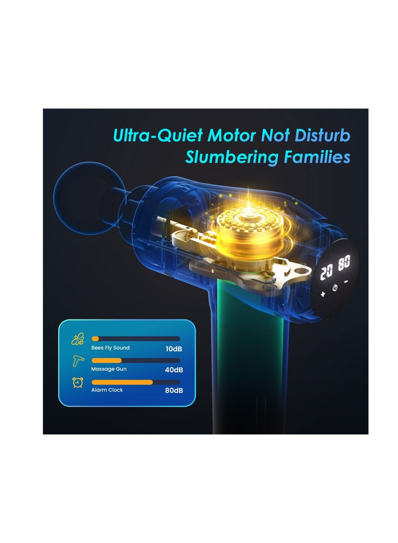 Rechargeable Massage Gun Deep Tissue Silent Muscle Percussion Massager Portable with 6 Massage Heads 9 Speeds Electric Handheld Muscle Fascia for Pain Relief and Relaxation Gift  (Black) - Image 5