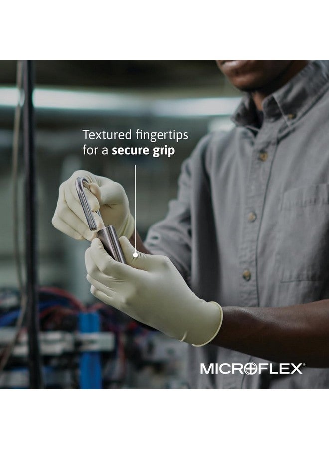 Ansell Microflex MF300M Powder Free Diamond Grip Latex Gloves Size Medium, 100 Box - Image 4