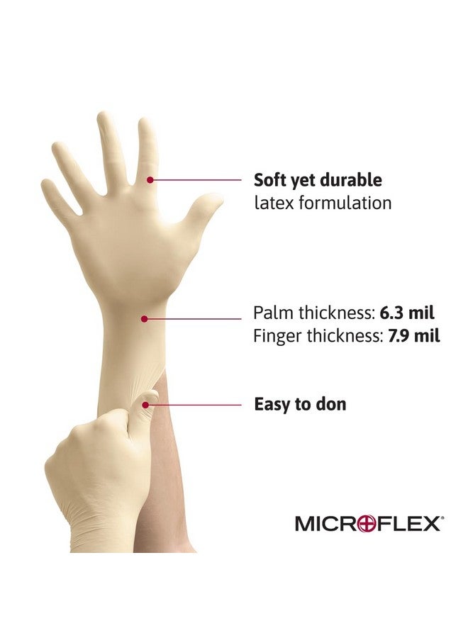 Ansell Microflex MF300M Powder Free Diamond Grip Latex Gloves Size Medium, 100 Box - Image 2