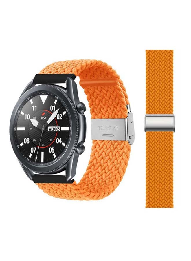 Perfii Adjustable Braided Solo Loop Band for Samsung Galaxy Watch3 45mm Orange - Image 1