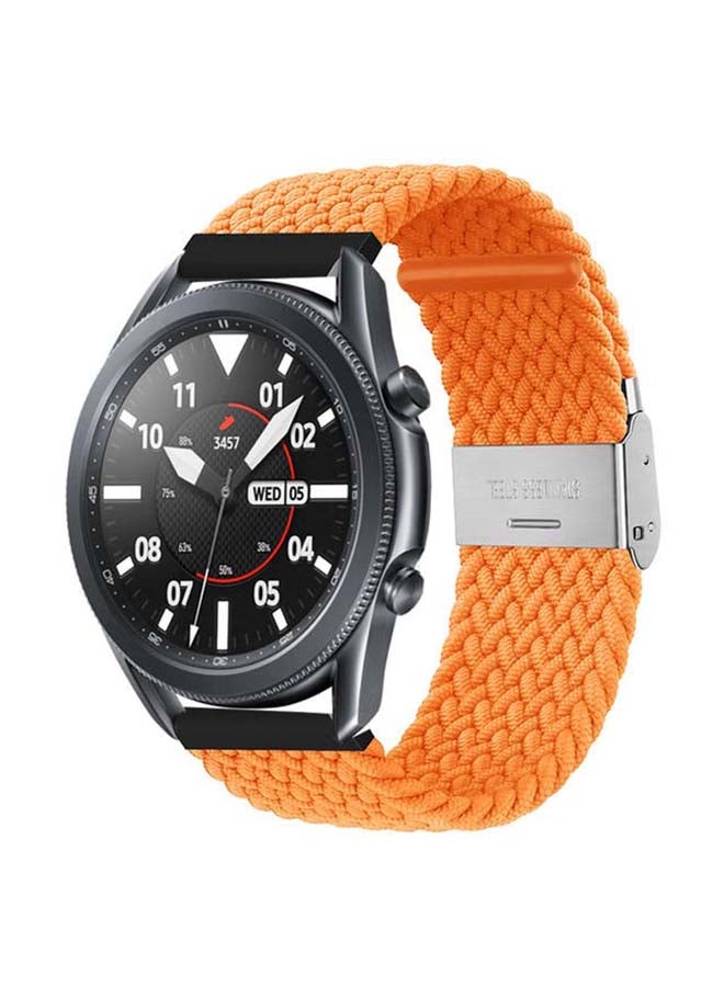 Perfii Adjustable Braided Solo Loop Band for Samsung Galaxy Watch3 45mm Orange - Image 2