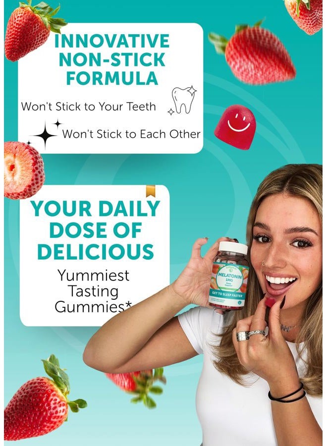 LUNAKAI حلوى الميلاتونين منخفضة الجرعة المصنوعة في الولايات المتحدة 1 ملغ - مساعدة لطيفة على النوم للبالغين والأطفال - غير معدلة وراثيًا، نباتية، خالية من الغلوتين - 60 حبة - Image 3