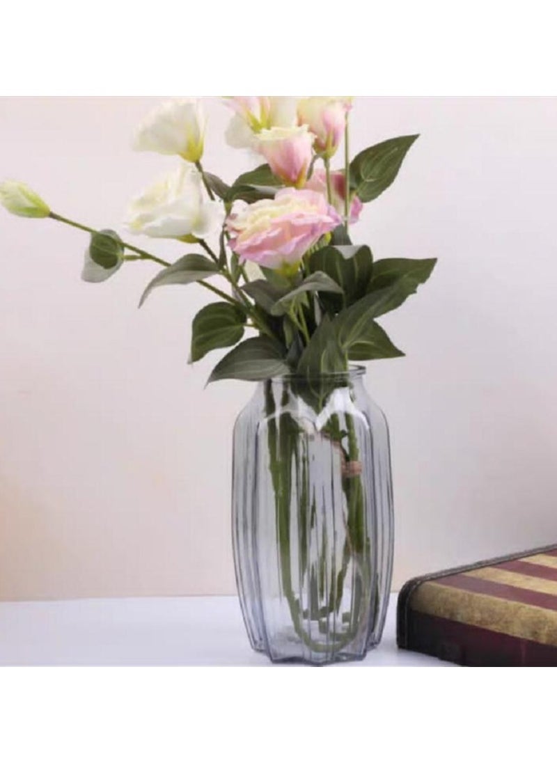 LINGWEI - Glass Flower Vase Thickened Crystal Glass Bud Vase Roman Bottle Cute and Clear Flower Vase Desktop Flower Pot For Center Pieces - Image 1