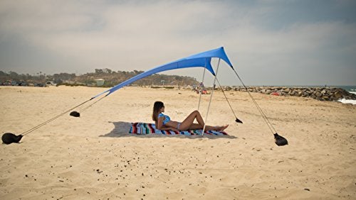 Neso Tents Beach Tent with Sand Anchor, Portable Canopy Sunshade - 7' x 7' - Patented Reinforced Corners(Periwinkle Blue) - Image 2