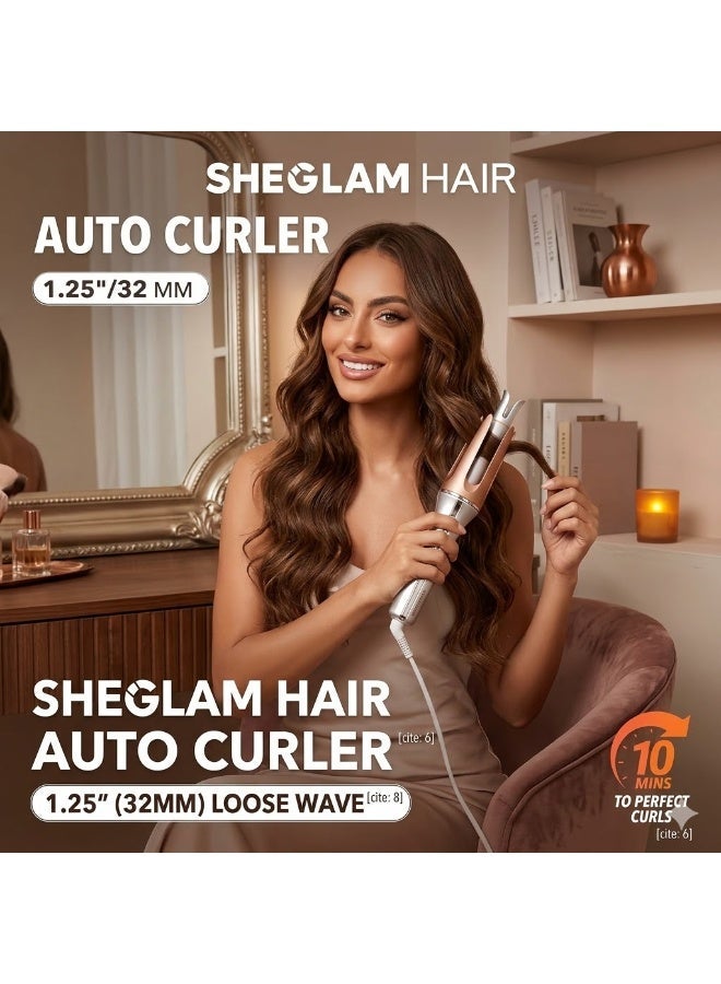 شيجلام مكواة تجعيد الشعر الأوتوماتيكية من شيجلام SHEGLAM -  مع 3 درجات حرارة، خاصية الدوران ثنائي الاتجاه، وتقنية مضادة للتشابك - تسخين سريع لنتائج كيرلي احترافية. - Image 5