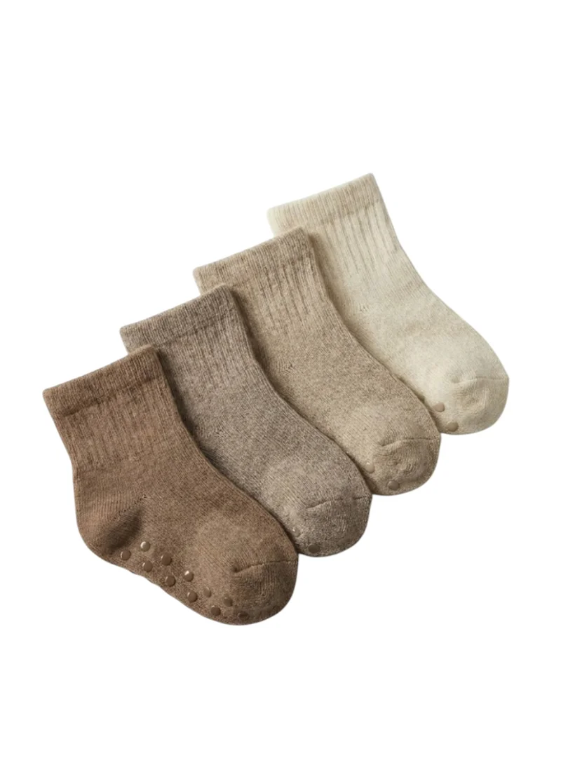 victor and jane Neutral Baby extra thick anti-skid 4 pack socks
