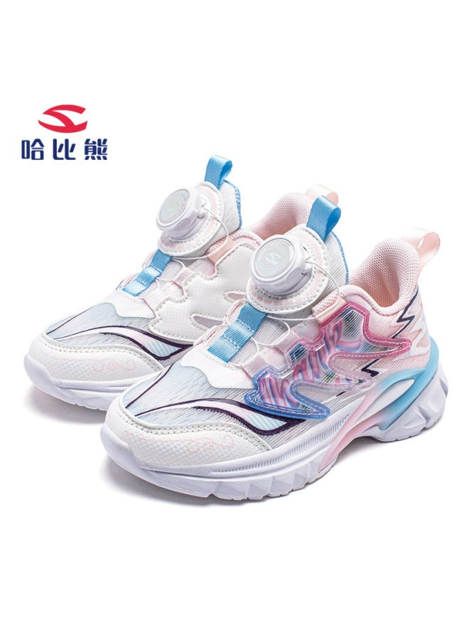 Habi Bear Mesh Spring Girls Rotating Buckle Double Mesh Sneaker Casual Joker Soft Bottom Running Shoes A Generation Of Hair