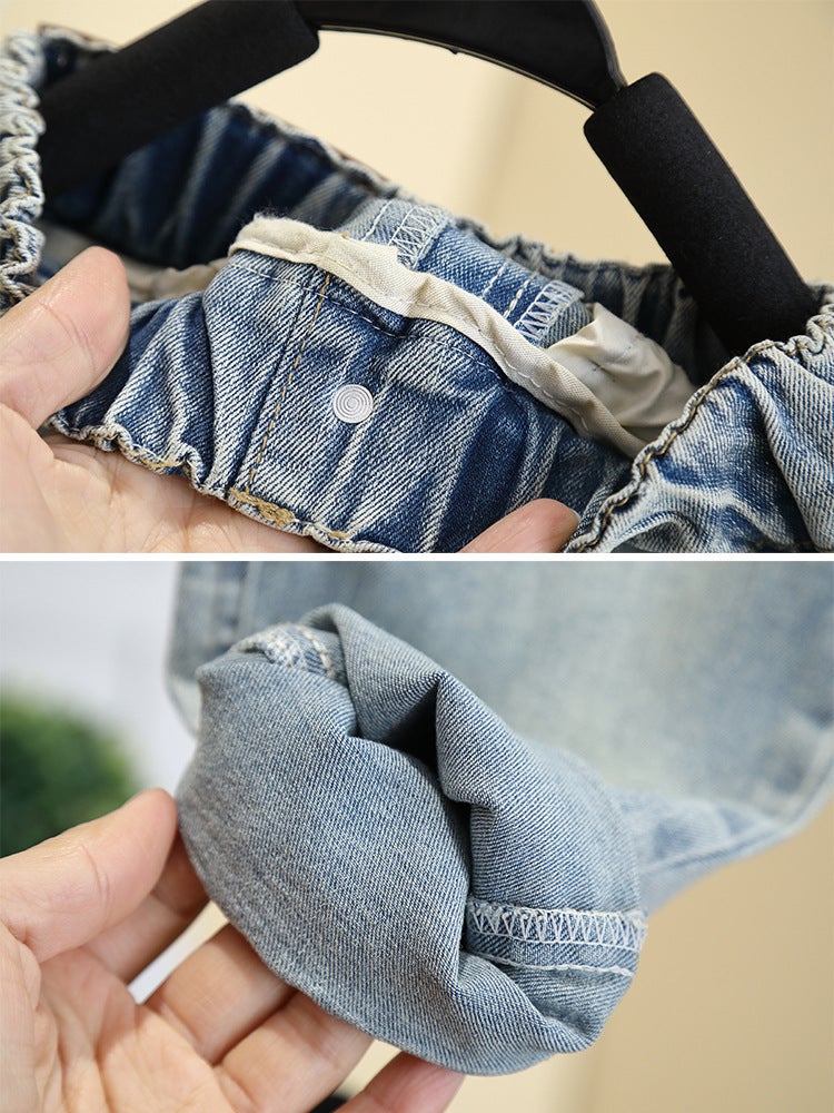 7589 Boys' Cartoon Jeans Trendy Handsome 2025 New Cool Handsome Spring Straight Pants Children'S Pants - Image 5