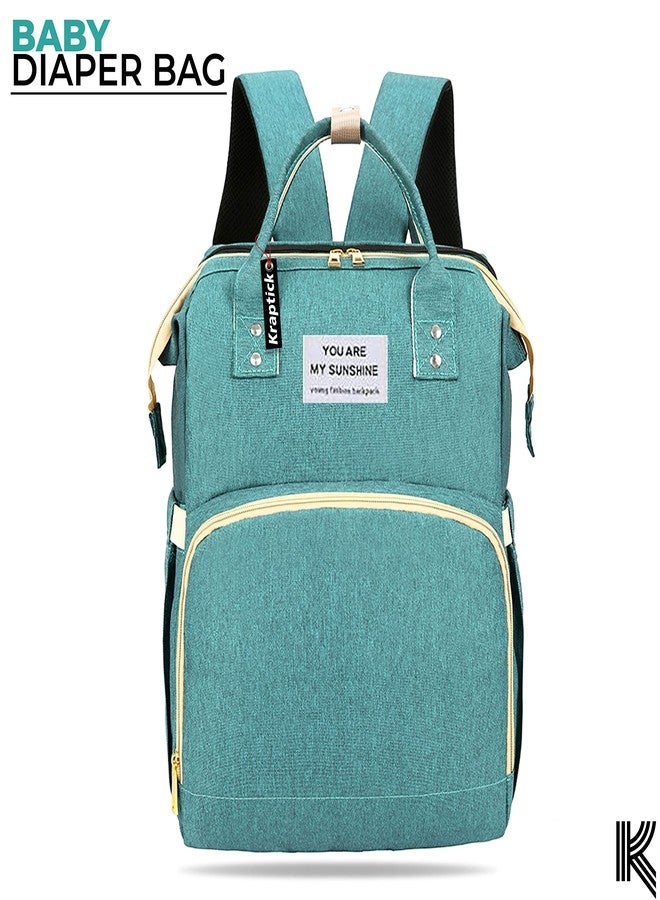 Kraptick Diaper bag backpack, diaper bags for mom for travel, baby diaper bag with changing station, maternity bags for mother and baby, nursing bags for mothers, foldable diaper bag (GREEN) - Image 2