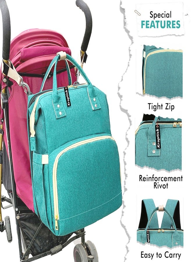 Kraptick Diaper bag backpack, diaper bags for mom for travel, baby diaper bag with changing station, maternity bags for mother and baby, nursing bags for mothers, foldable diaper bag (GREEN) - Image 5