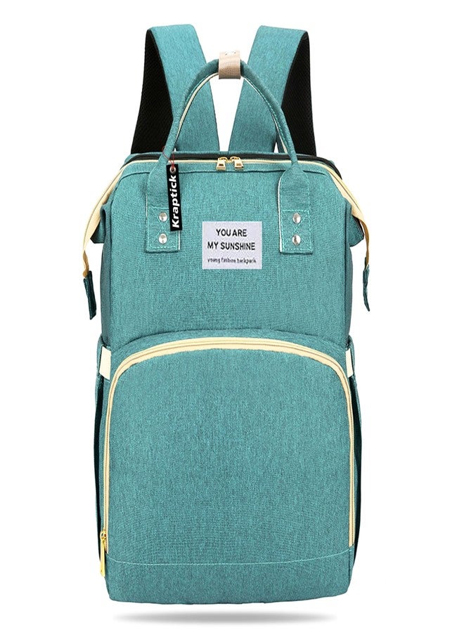 Kraptick Diaper bag backpack, diaper bags for mom for travel, baby diaper bag with changing station, maternity bags for mother and baby, nursing bags for mothers, foldable diaper bag (GREEN) - Image 1