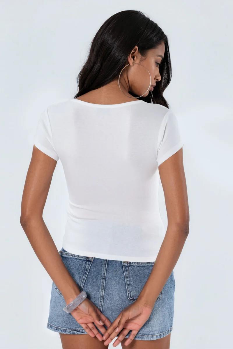 بوسيم BUSEM V-Neck Modal Cotton Blend Blouse