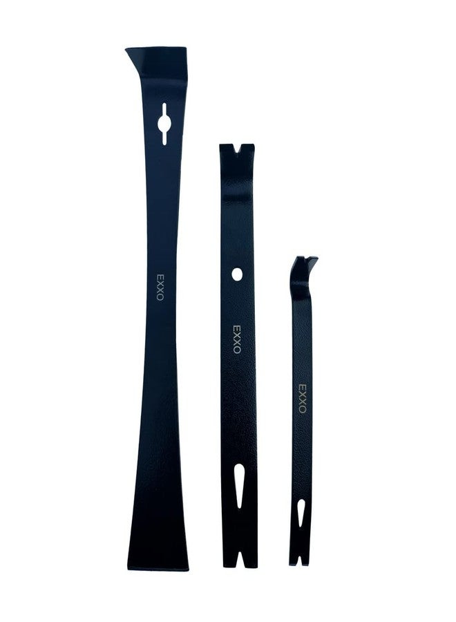 Exxo مجموعة مكشطة قضبان الرفع من EXXO Tools - مجموعة من 3 قطع من قضبان الرفع: قضيب رفع مسطح 5-1/2 بوصة، قضيب رفع مسطح 7-1/2 بوصة، أداة رفع التشذيب 9-1/2 بوصة، أداة مكشطة، أداة سحب المسامير، أداة سحب المسامير، مجموعة أدوات متعددة الاستخدامات من 3 قطع، أداة إزالة التشذيب - Image 2