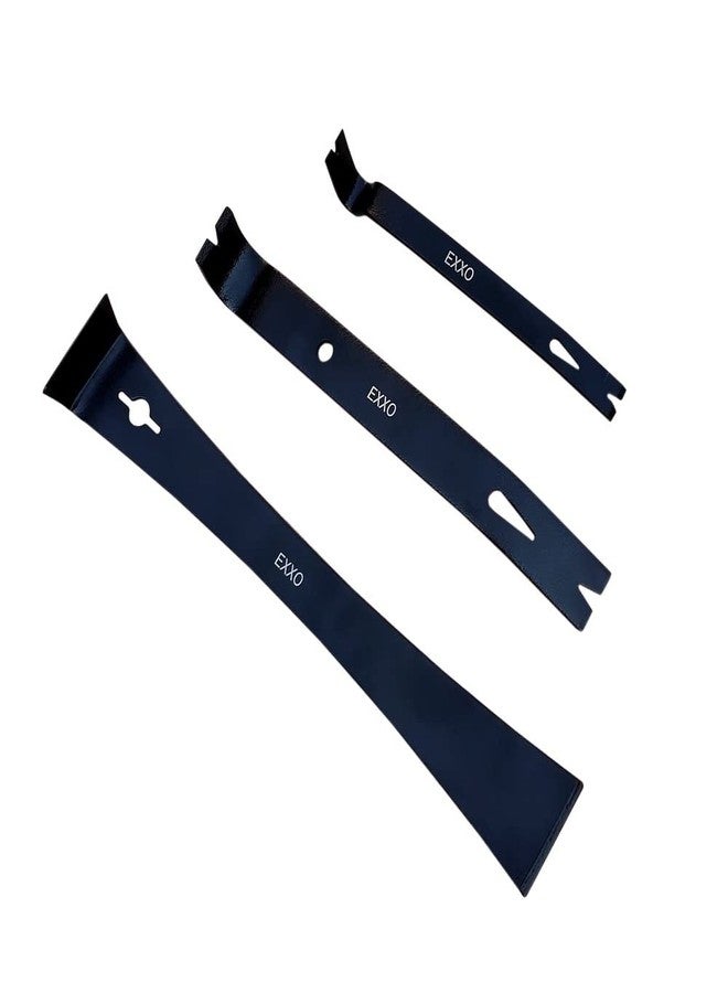 Exxo مجموعة مكشطة قضبان الرفع من EXXO Tools - مجموعة من 3 قطع من قضبان الرفع: قضيب رفع مسطح 5-1/2 بوصة، قضيب رفع مسطح 7-1/2 بوصة، أداة رفع التشذيب 9-1/2 بوصة، أداة مكشطة، أداة سحب المسامير، أداة سحب المسامير، مجموعة أدوات متعددة الاستخدامات من 3 قطع، أداة إزالة التشذيب - Image 1