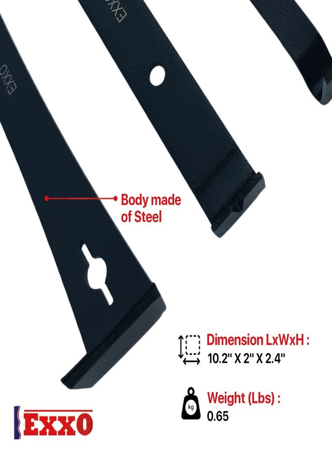 Exxo مجموعة مكشطة قضبان الرفع من EXXO Tools - مجموعة من 3 قطع من قضبان الرفع: قضيب رفع مسطح 5-1/2 بوصة، قضيب رفع مسطح 7-1/2 بوصة، أداة رفع التشذيب 9-1/2 بوصة، أداة مكشطة، أداة سحب المسامير، أداة سحب المسامير، مجموعة أدوات متعددة الاستخدامات من 3 قطع، أداة إزالة التشذيب - Image 5