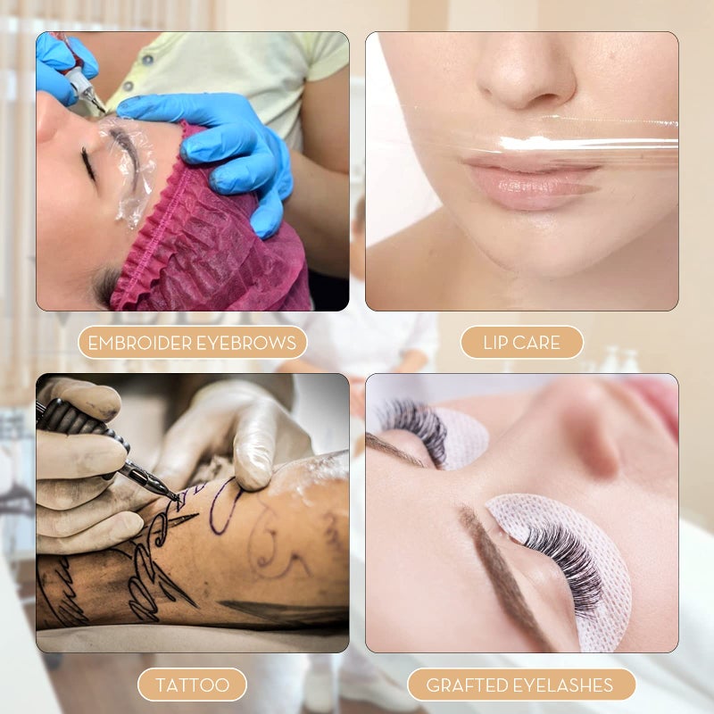 G2PLUS 3 Pack Disposable Eyebrow Plastic Wrap Preservative Film, Make Up Supplies Wrap Cover Tape Roll - 600 Meters - Image 4