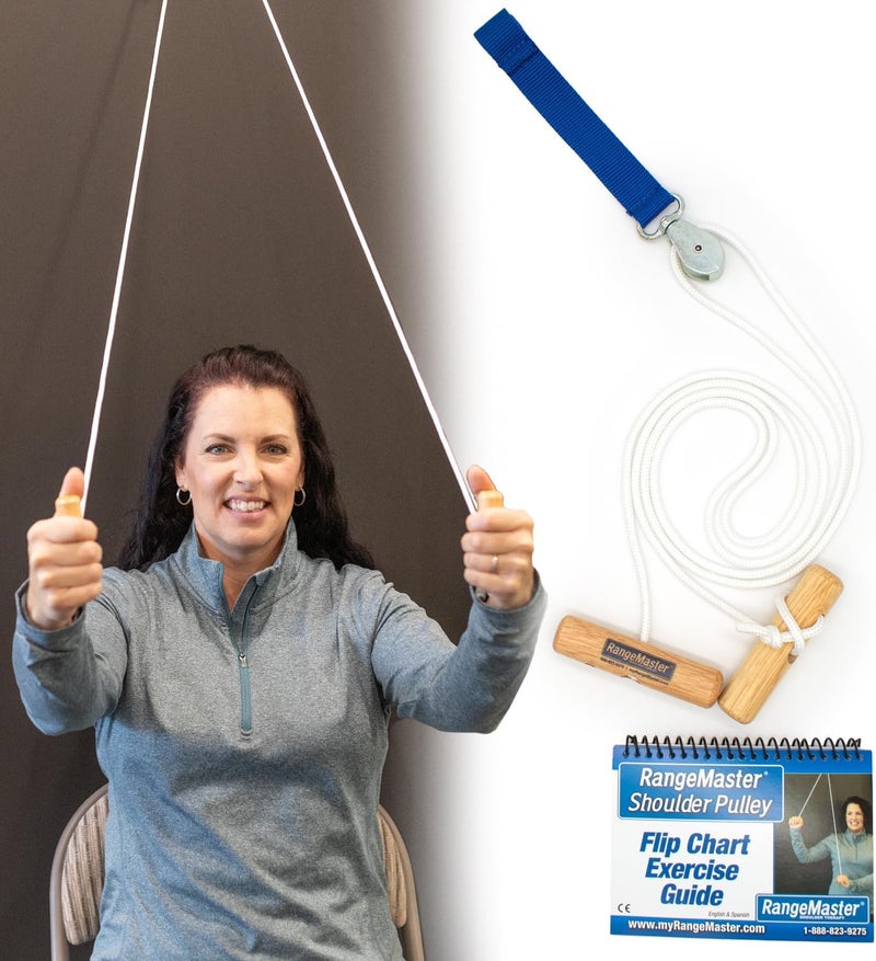 RangeMaster Over the Door Shoulder Pulley │ Physical Therapy Shoulder Tool │ Helps Enhance Range of Motion for Shoulder Pain and Surgery Recovery │ Web Strap Attachment - Image 1