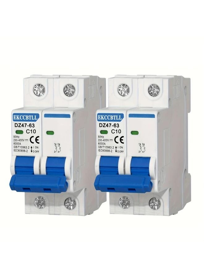 2Pcs DZ47 63 2P 10A DC Photovoltaic Circuit Breaker For Solar System Model 2PC10A - Image 1