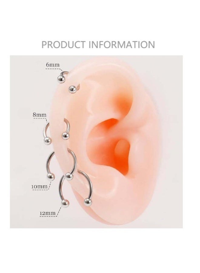 yongsheng Forbidden Body Jewelry Titanium Septum Piercing Horseshoe Hoop Ring with 3 mm Balls，Stainless Steel Horseshoe Captive Bead Nose Ring - Image 5