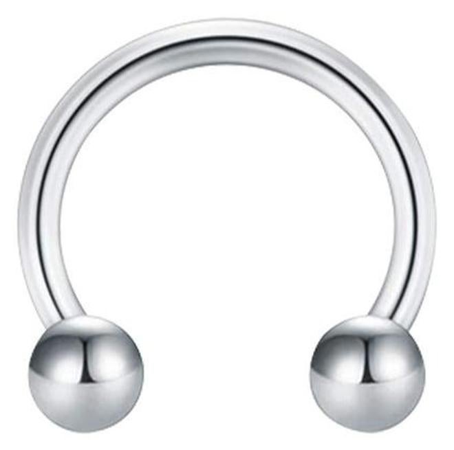 يونج شنج محظور مجوهرات من التيتانيوم الحاجز ثقب حدوث حدوة حصان مع كرات 3 مم ， الفولاذ المقاوم للصدأ حدوة حصان الأسيرة خاتم الأنف - Image 1