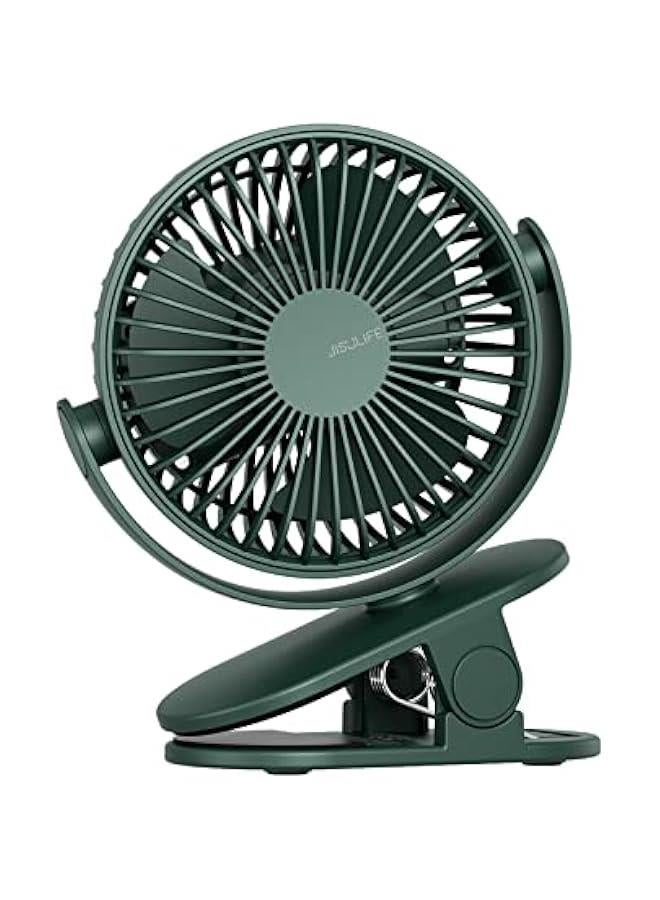 إسكدنيا مروحة مشبك، مروحة عربة أطفال تعمل بالبطارية، محمولة 4000 مللي أمبير قابلة لإعادة الشحن، 4 سرعات، رياح قوية فائقة الهدوء لعربة الأطفال والمكتب وغرفة النوم - خضراء - Image 1