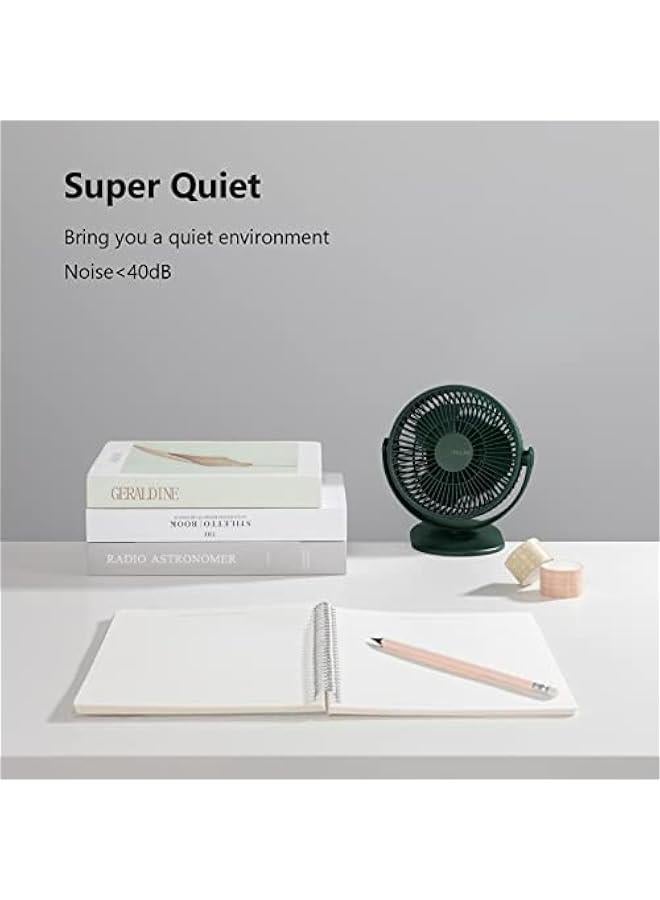 إسكدنيا مروحة مشبك، مروحة عربة أطفال تعمل بالبطارية، محمولة 4000 مللي أمبير قابلة لإعادة الشحن، 4 سرعات، رياح قوية فائقة الهدوء لعربة الأطفال والمكتب وغرفة النوم - خضراء - Image 3