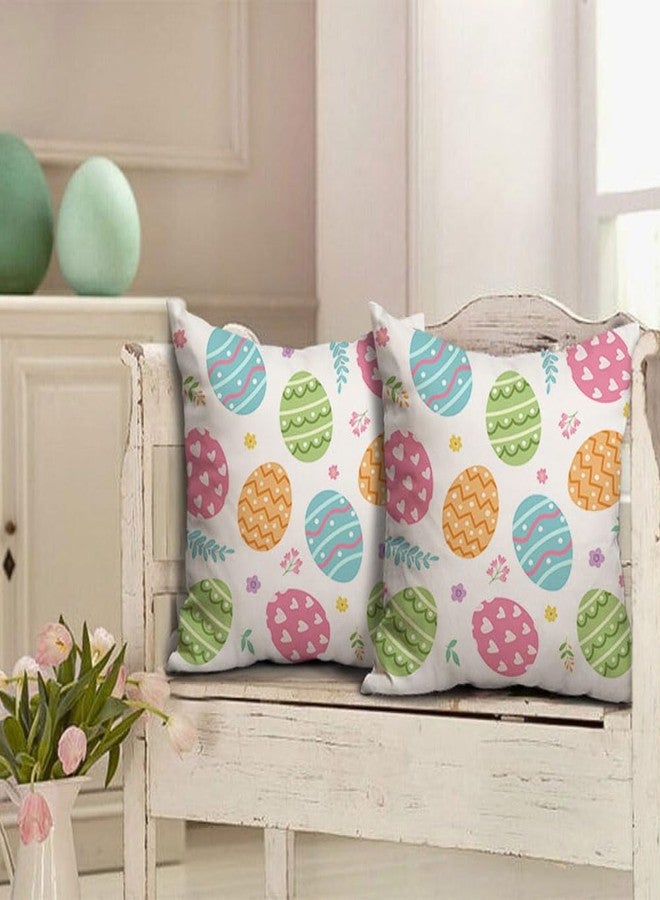 DFXSZ Easter Pillow Covers 18x18 Set of 2 Easter Colorful Egg Decor for Throw Pillows Covers Spring Farmhouse Pillow Covers Decor Couch Living Room 83A - Image 4