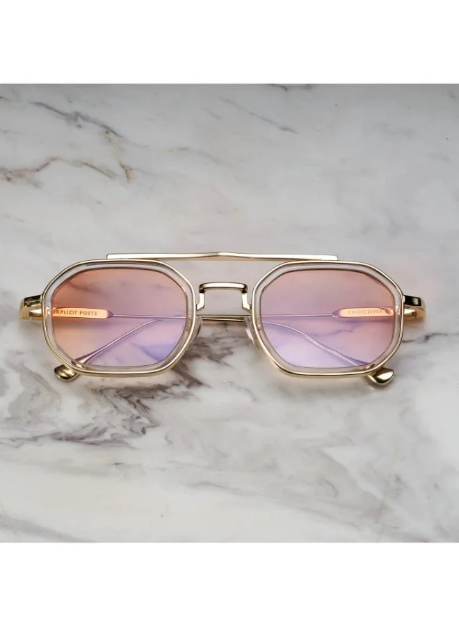  اكسبليست باوتس نظارات شمسية أنيقة للجنسين من فيكس جولد بتدرج ذهبي وشفاف