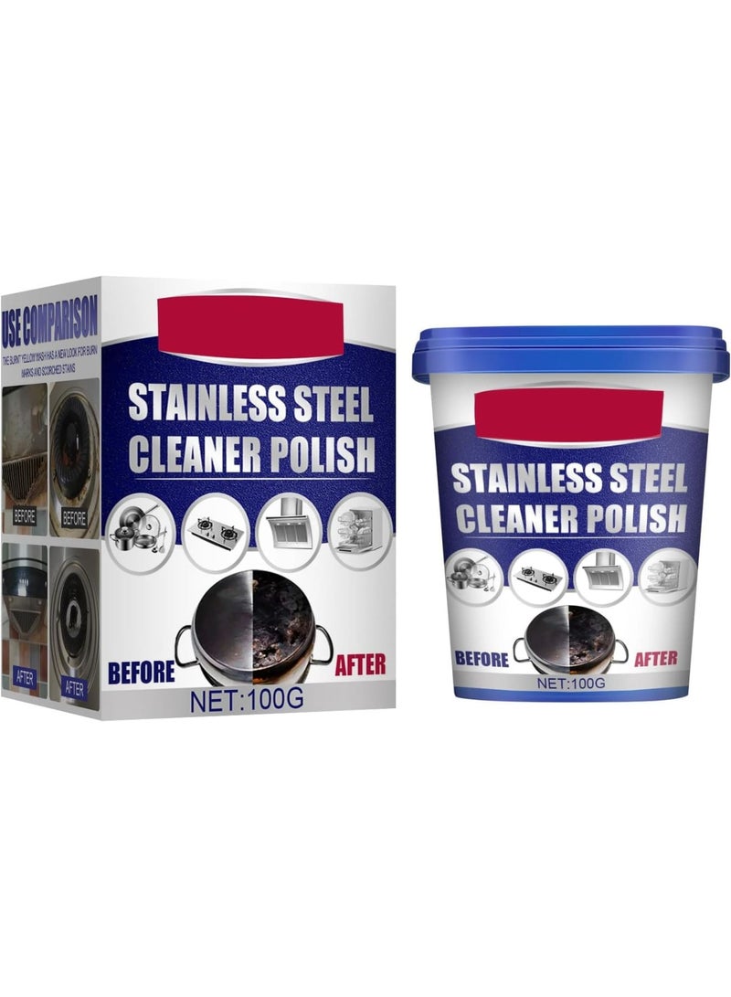 Cobest Household Kitchen Cleaner, 100g Powerful Stainless Steel Paste, Cookware Oily Clean Cream, Strong Cream Detergent for Pot Bottom Scale, Appliances Rust, Pots Pans Stain, Multi-Purpose Polish - Image 1
