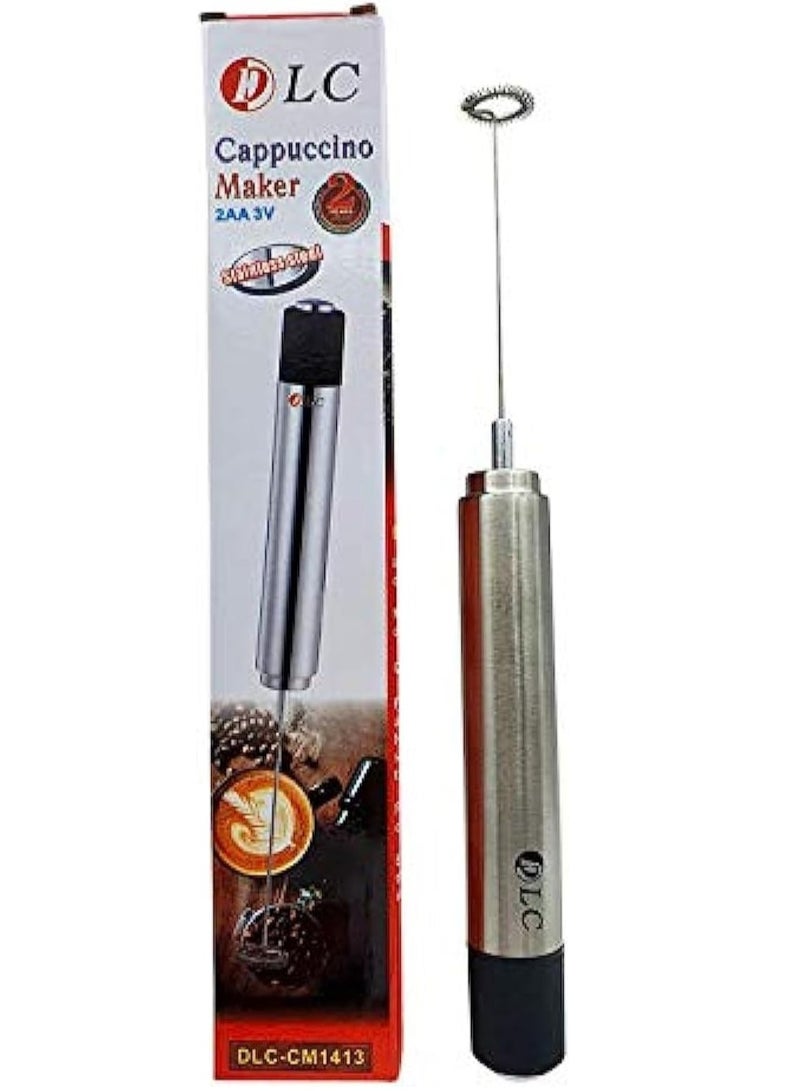 DLC Portable Electric Cappuccino Maker Silver/Black Stainless Steel