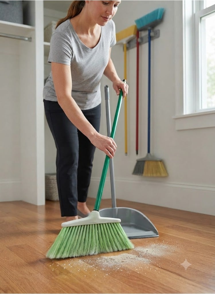 Floormaster Soft Broom With Metal Handle 120 cm Green - Image 3