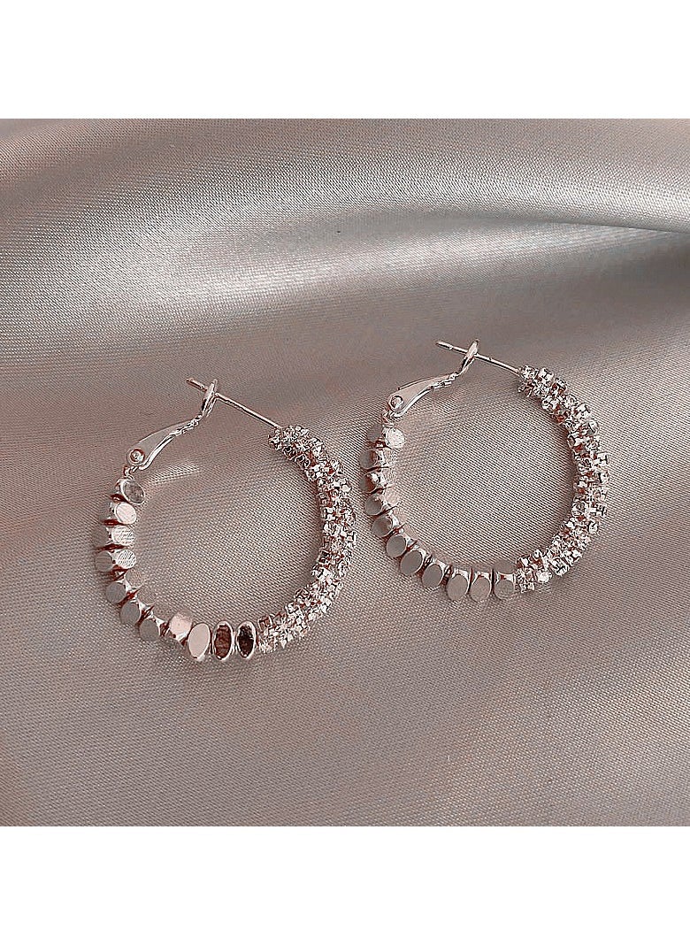 Generic - Silver Unique Hoop Earrings - Image 1