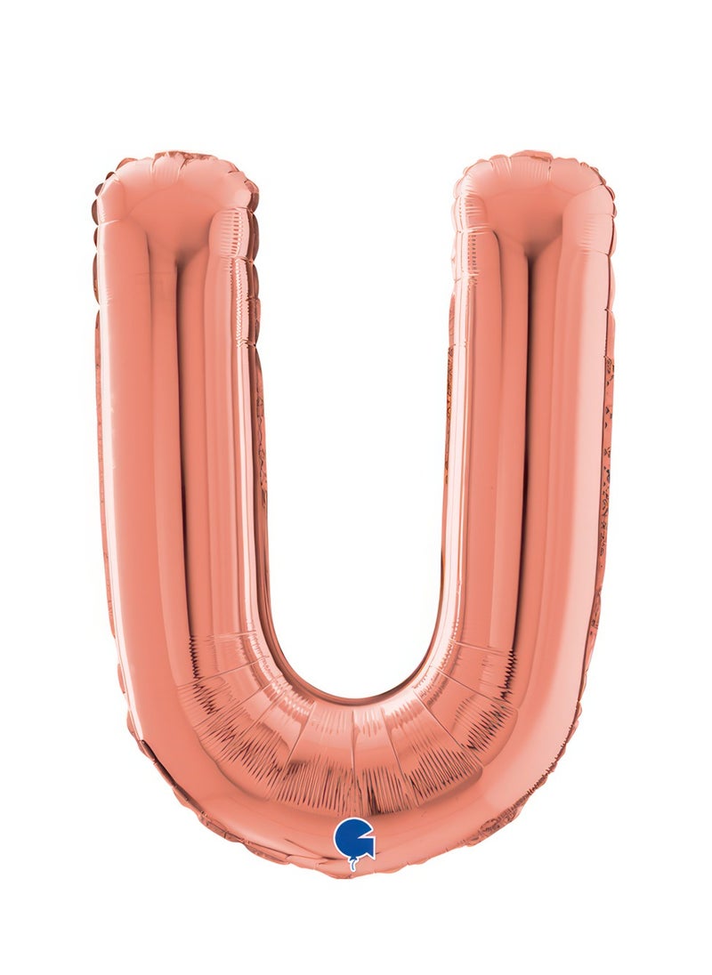 GRABO 26" Foil Balloon Letter U Rose Gold  - Image 1