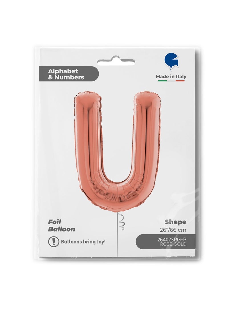GRABO 26" Foil Balloon Letter U Rose Gold  - Image 2