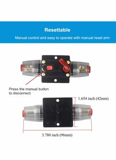 Y&D Audio Circuit Breaker Auto Car Stereo Inline Fuse Holders Inverter,100A/150A, Manual Reset 12V-24V DC for Automotive Marine Boat System Protection (100A)  - Image 2