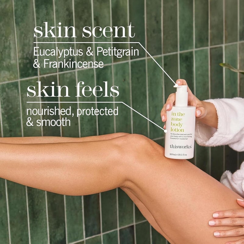 THISWORKS In The Zone Shower Gel | Refreshing Body Wash with Eucalyptus & Frankincense | Cleanses, Soothes, and Revitalizes Skin | Aromatherapeutic Formula, 10.1 oz / 300ml - Image 5
