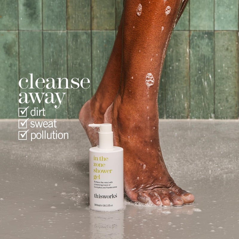 THISWORKS In The Zone Shower Gel | Refreshing Body Wash with Eucalyptus & Frankincense | Cleanses, Soothes, and Revitalizes Skin | Aromatherapeutic Formula, 10.1 oz / 300ml - Image 2