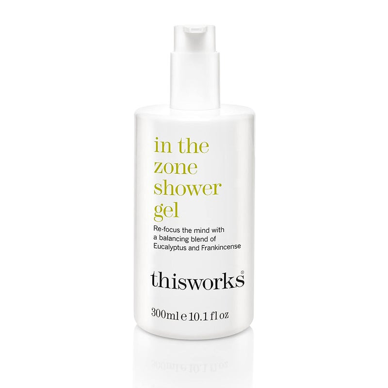 THISWORKS In The Zone Shower Gel | Refreshing Body Wash with Eucalyptus & Frankincense | Cleanses, Soothes, and Revitalizes Skin | Aromatherapeutic Formula, 10.1 oz / 300ml - Image 1