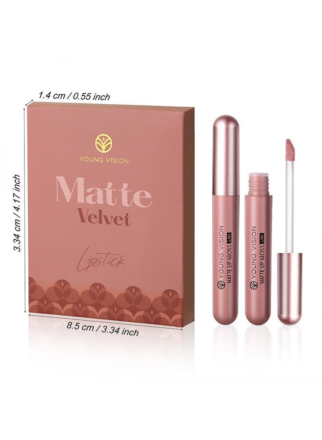 YOUNG VISION 6-Pcs Matte Velvet, Matte Nude Liquid Lipstick Set - Long-Lasting & Pigmented Shades, Lip Gloss Bundle Gift Collection for Girls/Women - Image 5