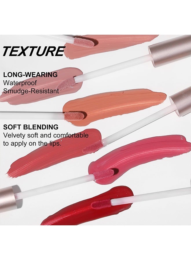 YOUNG VISION 6-Pcs Matte Velvet, Matte Nude Liquid Lipstick Set - Long-Lasting & Pigmented Shades, Lip Gloss Bundle Gift Collection for Girls/Women - Image 3