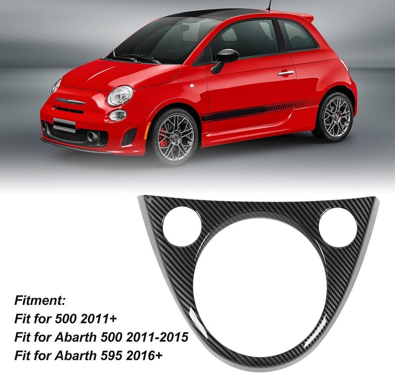 Gear Shifter Panel Frame Trim Cover, Gear Box Shift Panel Frame Cover Sticker, Paste Installation for 500 - Protective Scratch Layer, Easy Peel and Stick, (Carbon Fiber Pattern) - Image 5