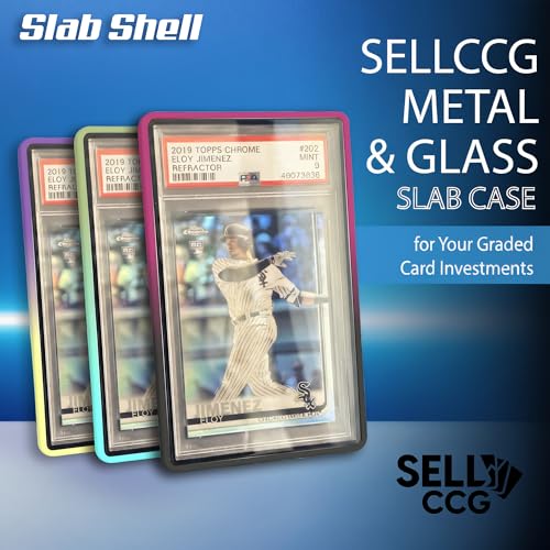 SellCCG PSA Slab Shell Case Graded Card Guard PSA TAG CGC Metal Magnetic UV Protection Glass Display Bumper Box Protector 3PC Gradient PurpleBlack BlueYellow VioletGold - Image 3