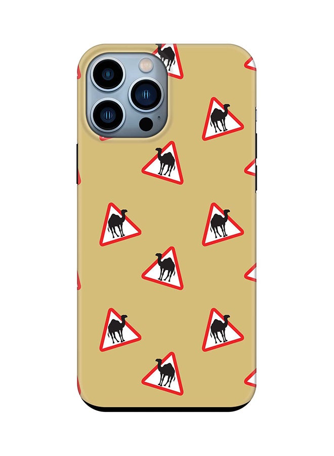 Tough Pro Series Case for Apple iPhone 14 Pro Max Dual Layer hybrid PC & TPU Customized Mobile Cover Shield with inner TPU protection Matte Finish - Camel Signs