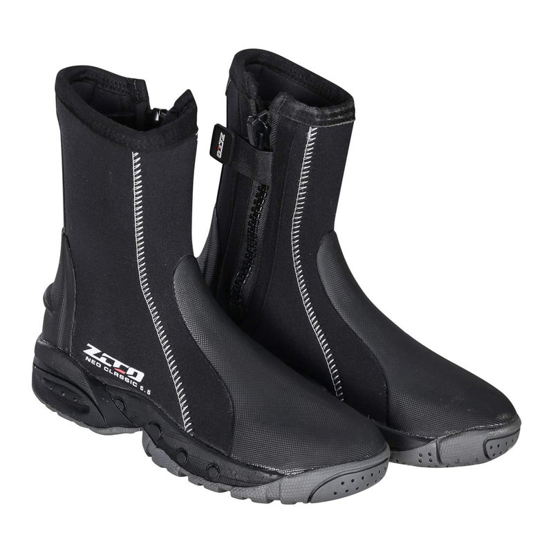 ZCCO 5mm Neoprene Diving Boots with Anti-Slip Rubber Sole, Scuba Snorkeling Boots for Water Sports, Black (black, 6) - Image 2