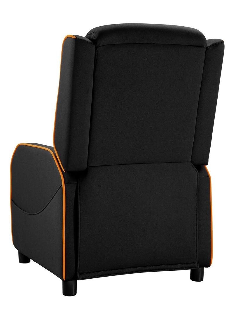 COUGAR Ranger One Gaming Sofa Chair, Ergonomic Recliner with Adjustable Backrest (95°/135°/160°), Breathable Woven Fabric, High-Density Foam Padding, Headrest & Lumbar Pillow, Side Storage Pocket, Steel Frame, 150kg Max Capacity, Ideal for Console & PC Gaming, Black/Orange | 3MRAOORB.0001 - Image 4